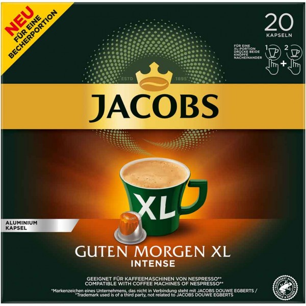 Jacobs Kaffeekapseln Guten Morgen XL Intense 20er 114g MHD:18.2.25