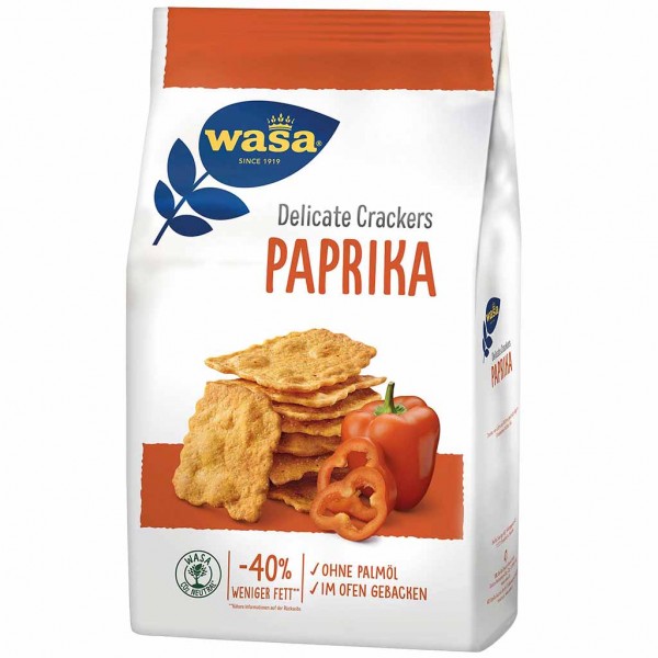 Wasa Delicate Crackers Paprika 150g MHD:30.7.24