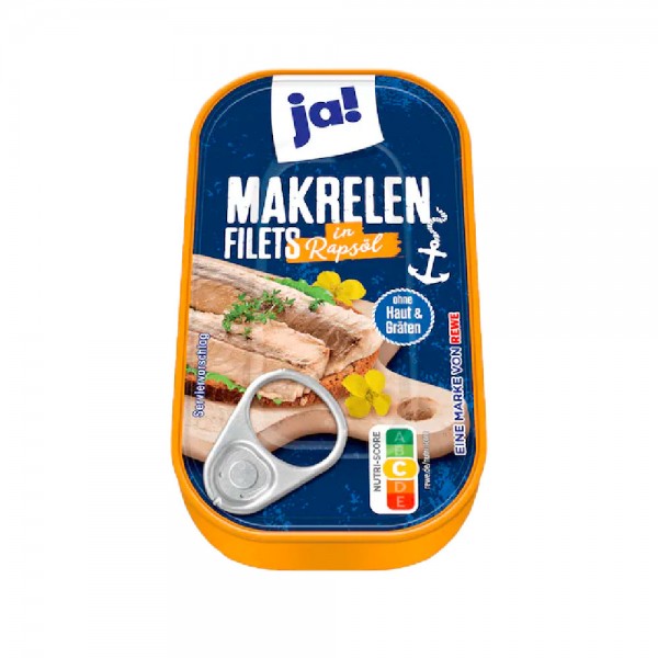 ja! Makrelen-Filets in Rapsöl 125g MHD:6.12.27