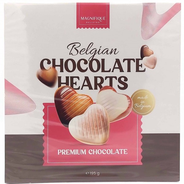 Belgische Schokoladen Herzpralinen 195g Magnifique Delistro