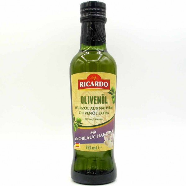 Ricardo Würzöl aus nativen Olivenöl Extra mit Knoblauch Aroma 250ml MHD:13.1.24