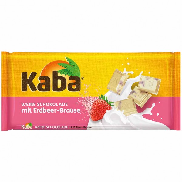 Kaba Tafelschokolade Weiße Schokolade mit Erdbeer &amp; Brause 85g MHD:28.6.24