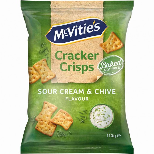 Mc Vities Cracker Crisps Sour Cream &amp; Chives 110g MHD:27.11.24