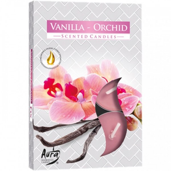 Teelichte Duft 6er Vanille-Orchidee 6er Pack