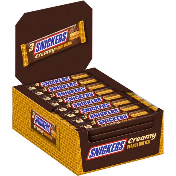 32x Snickers Creamy Peanut Butter á 54,75g=1752g MHD:14.7.24
