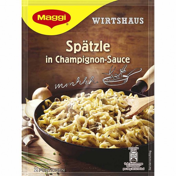 Maggi Wirtshaus Spätzle in Champignon-Sauce 123g MHD:28.10.24