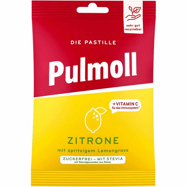 Pulmoll Pastillen Zitrone Lemongrass zuckerfrei 75g MHD:30.8.24