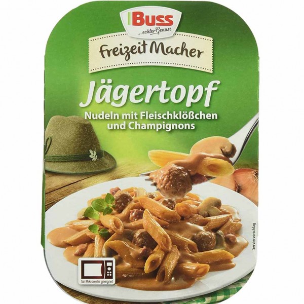 Buss Freizeitmacher Jägertopf mit Nudeln &amp; Fleischklößchen 300g MHD:1.3.26