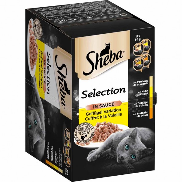 12x Sheba Selection in Sauce Geflügel Variation á 85g=1020g MHD:21.12.25