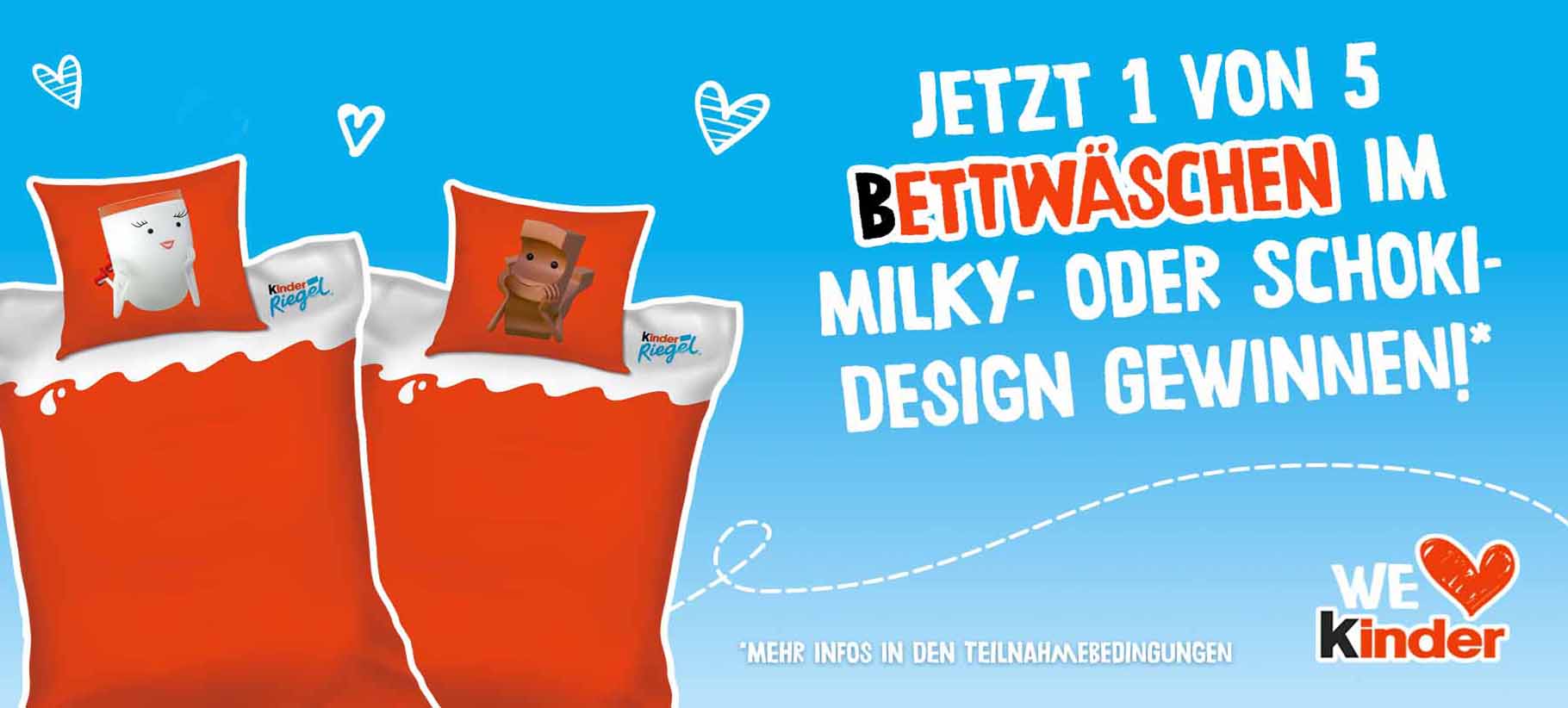 Jetzt eine von fünf Bettwäschen im Milky-oder Schoki-Design Gewinnnen! Nur hier bei Lebensmittel-Sonderposten.de