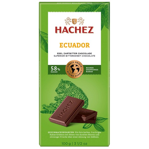 Hachez Tafelschokolade Ecuador 58% Kakao 100g MHD:8.8.23