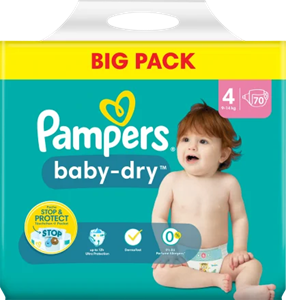 Pampers Windeln Baby Dry Gr.4 Maxi (9-14 kg), Big Pack, 70 Stück