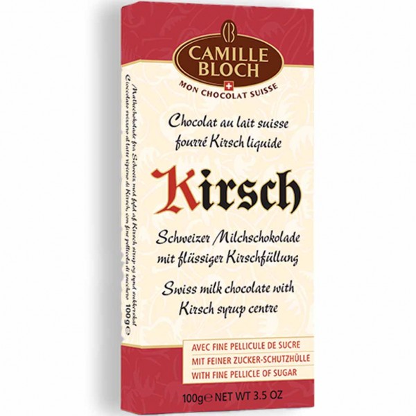 Camille Bloch Tafelschokolade Schweizer Milchschokolade mit Kirsch 100g MHD:30.9.23