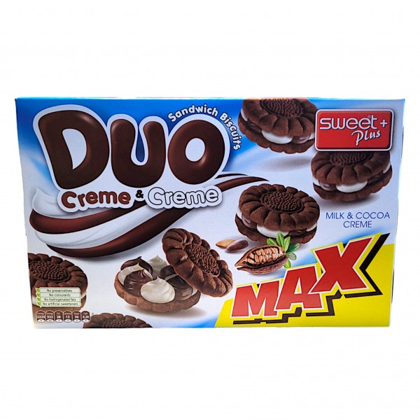 Duo Sandwich Biscuits Milch Kakao Creme Max 270g MHD:31.10.24