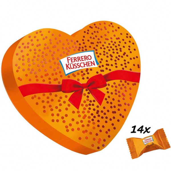 Ferrero Küsschen Klassik Herz Geschenkbox 14er 124g MHD:20.6.23