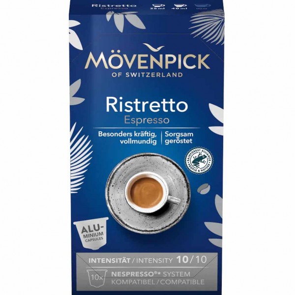 Mövenpick Kapseln Nespresso Ristretto Espresso 10er 57g MHD:30.7.24