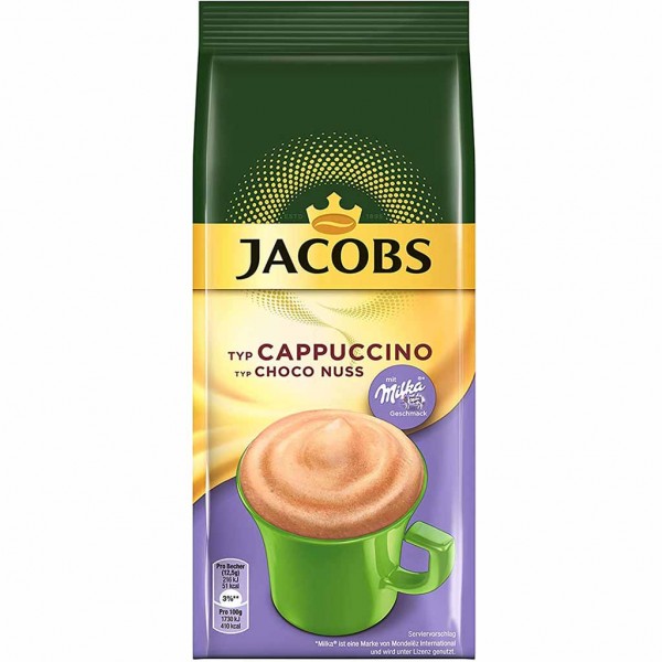 Jacobs Cappuccino Milka Choco Nuss Nachfüllpack 500g MHD:30.6.23