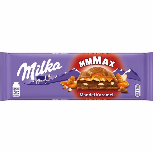 Milka Tafelschokolade MMMAX Mandel Karamell 300g MHD:13.9.24