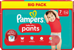 Pampers Baby Pants Baby Dry Gr.7 Extra Large (17+ kg), Big Pack, 40 Stück