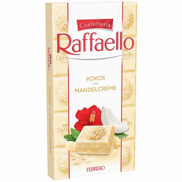 Ferrero Raffaello Tafelschokolade Kokos &amp; Mandelcreme 90g MHD:18.12.23