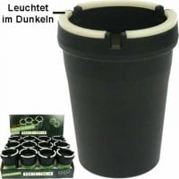 Aschenbecher Wind 11x8cm schwarz leuchtet im Dunkeln