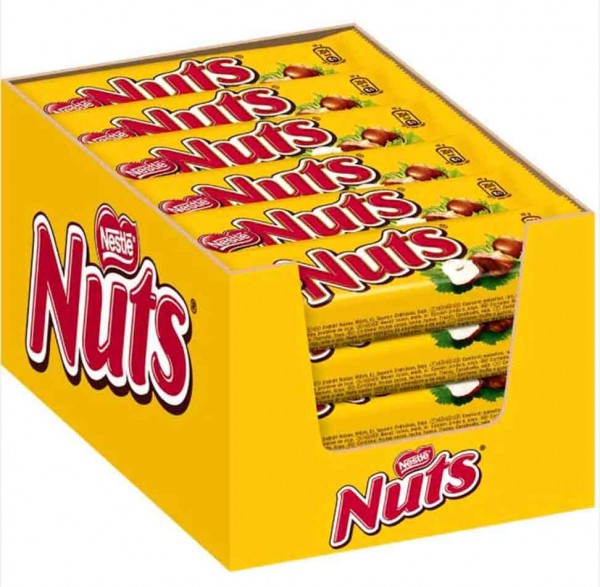 Nestle NUTS 24x 42g=1008g Thekendisplay MHD:30.10.23