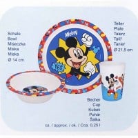 3-teiliges Kindergeschirr-Set mit Micky Maus Motiv (Disney Mickey and Friends)