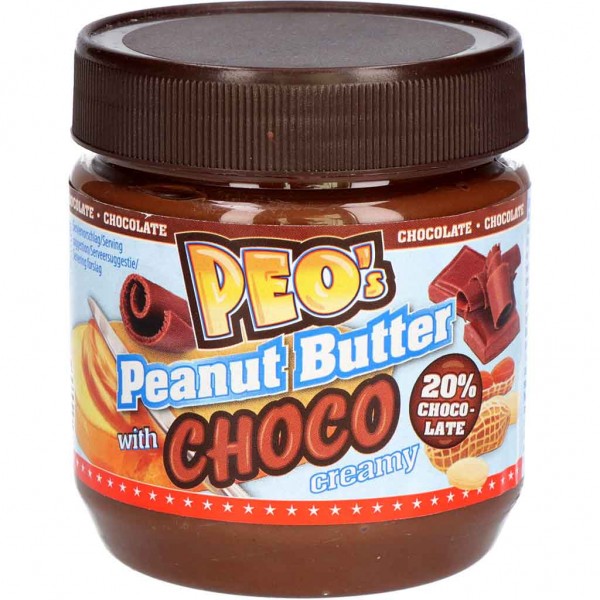 PEOs Peanut Butter Choco Erdnusscreme 340g MHD:13.4.24