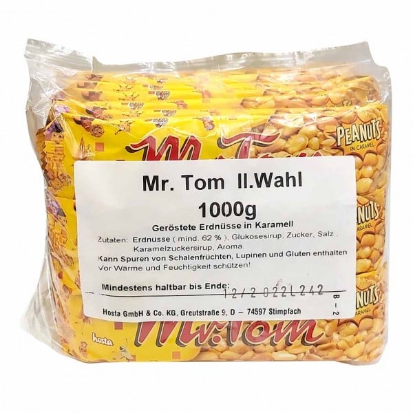 Mr.Tom Peanut Erdnuss Riegel 2-te Sortierung 1000g 25 Riegel