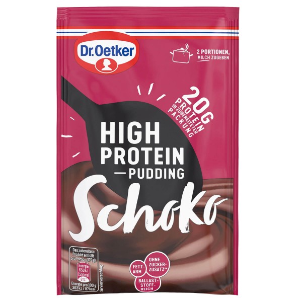 Dr Oetker High Protein Pudding-Pulver Schoko 58g MHD:30.4.23