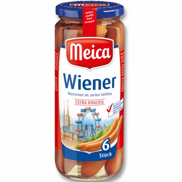 Meica Würstchen Frankfurter Art extra knackig 6er 540g / 250g MHD:1.1.25