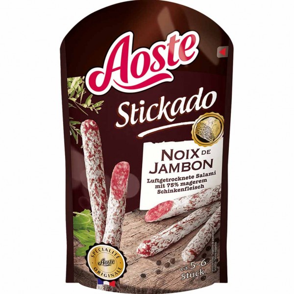Aoste Stickado luftgetrocknet Mini Salami Noix de Jambon 60g MHD:19.9.22