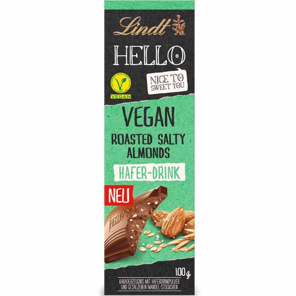Lindt Hello Vegan Hafer-Drink Roasted Salty Almonds 100g MHD:28.2.23