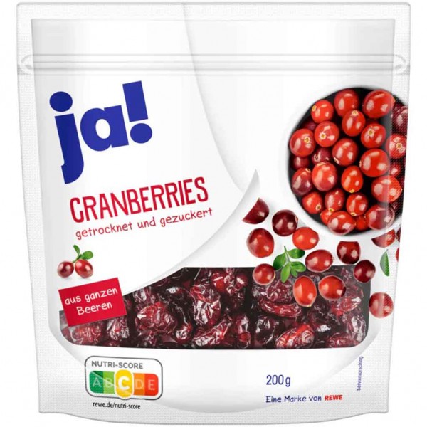 ja! Cranberries 200g MHD:3.4.25