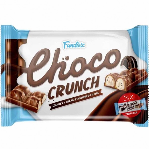 Fundiez Choco Crunch Cookies Cream Riegel 3er 135g MHD:30.3.25