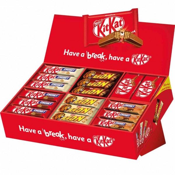 Nestle Mix-Karton 68 Schokoriegel KitKat, KitKat Chunky und Lion 2,8kg MHD:31.1.25