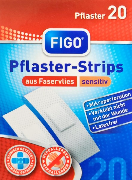 Pflaster-Strips 20 Stück Sensetiv aus Faservlies MHD:30.5.26