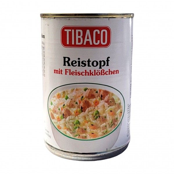 Tibaco Reistopf mit Fleischklößchen 400g Konserve Eintopf MHD:23.4.25