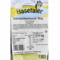 Hasetaler Schinkenfleischwurst Ring mit Knoblauch 1kg