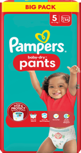 Pampers Baby Pants Baby Dry Gr.5 Junior (12-17 kg), Big Pack, 54 Stück