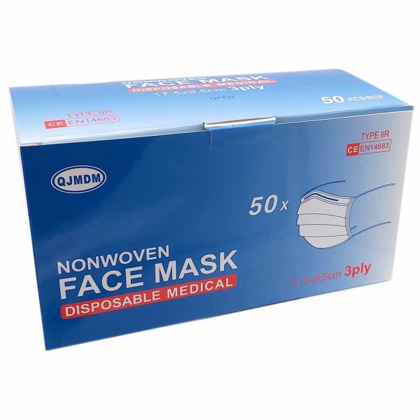 50x Atemschutz Masken CE EN14683 Medical MHD:6.6.25