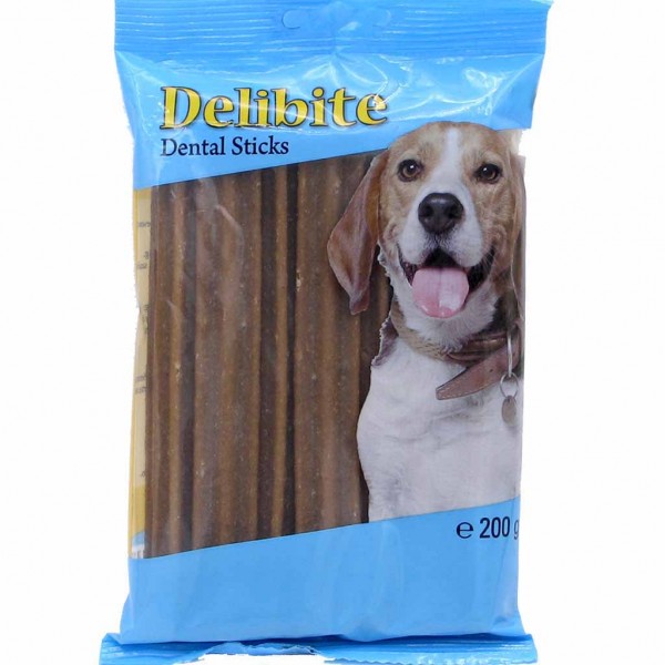 Delibite Hundefutter Dental Sticks 200g MHD:10.12.23