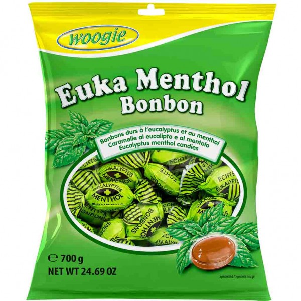 Woogie Bonbons Euka Menthol 700g MHD:19.3.26
