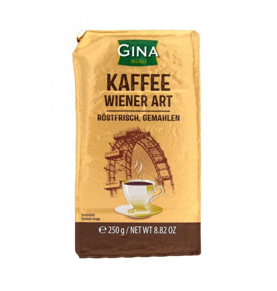 Gina Filterkaffee Wiener Kaffee gemahlen 250g MHD:31.3.25