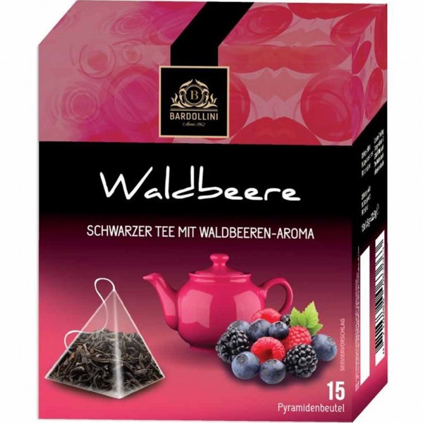 Bardollini Schwarzer Tee mit Waldbeeren-Aroma 15 Tassen 22,5g MHD:30.1.26