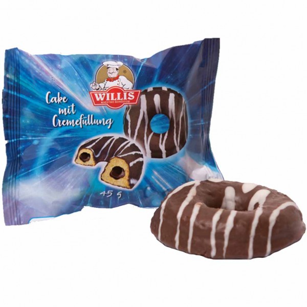 42x Willis Donut Cake mit Kakocremefüllung á 45g=1890g MHD:6.8.23