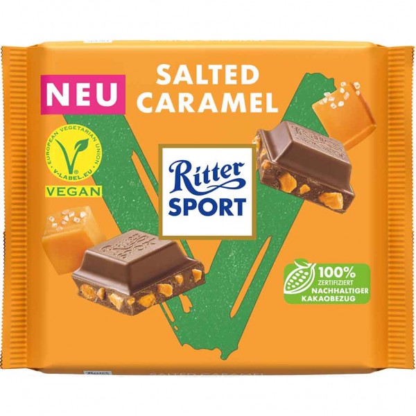 Ritter Sport Tafelschokolade Vegan Salted Caramel 100g MHD:1.12.23