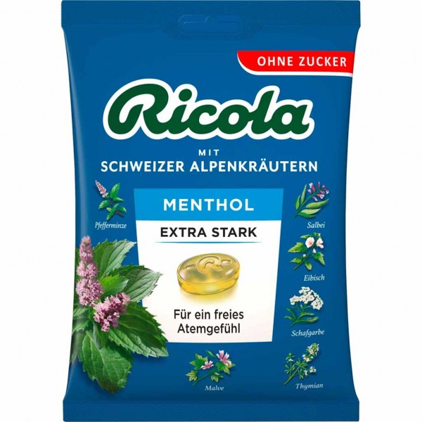 Ricola Menthol extra Stark ohne Zucker 75g MHD:31.1.26