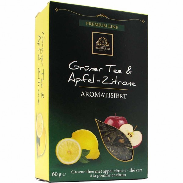 Bardollini Premium Tee lose Grüner Tee &amp; Apfel-Zitrone 60g MHD:30.8.25