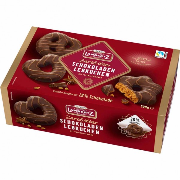 Lambertz Schokoladen Lebkuchen Zartbitter 500g MHD:30.4.24